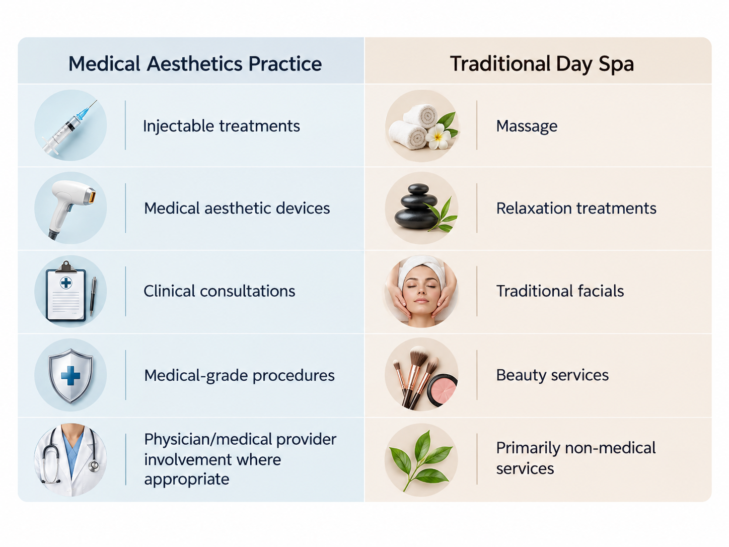 Medical Aesthetics vs. Traditional Day Spa