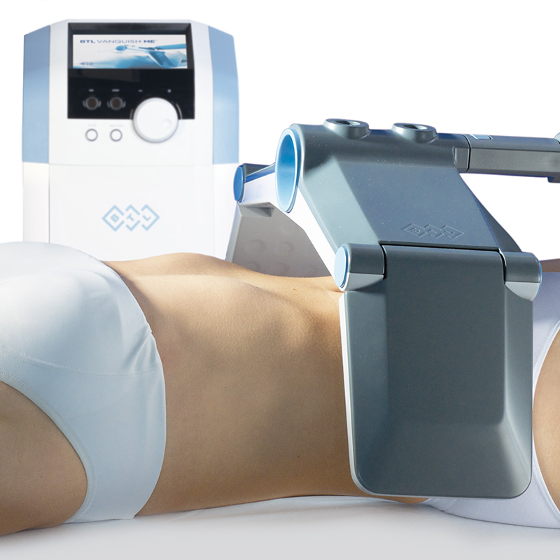 Vanquish ME contactless radiofrequency body contouring device for fat reduction