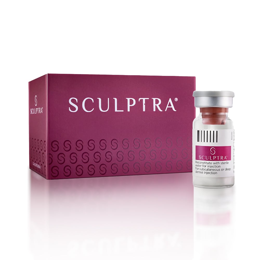 Patient receiving Sculptra facial rejuvenation treatment