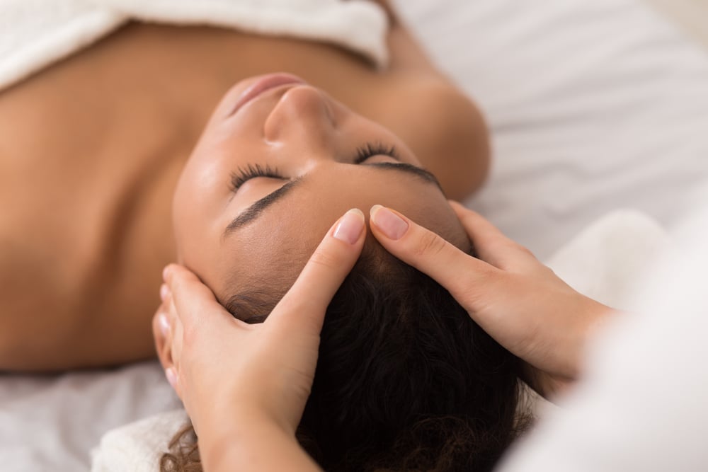 Patient receiving customized facial at CFR Aesthetics