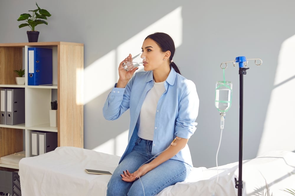 Patient receiving IV hydration therapy in Chattanooga TN